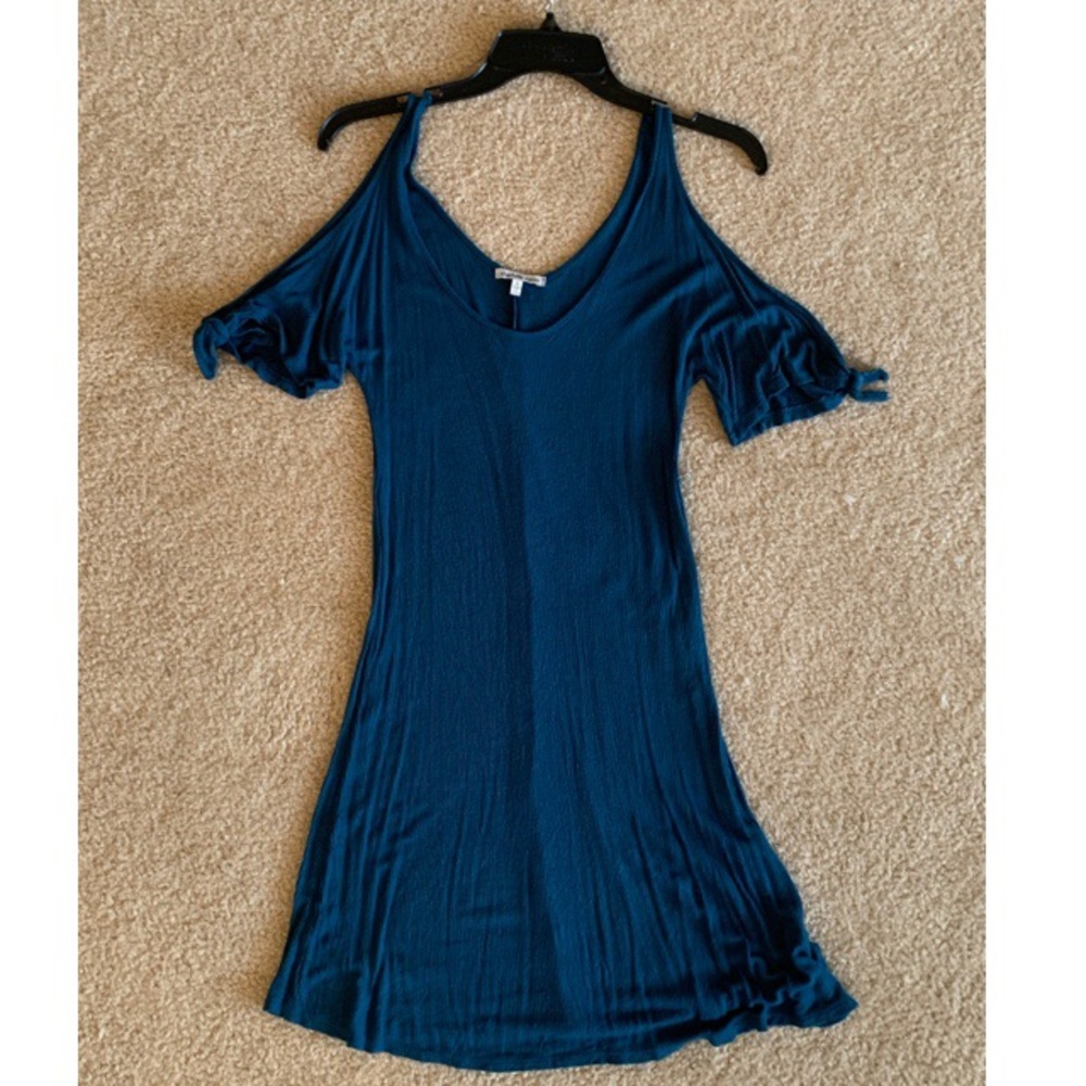 🌸 Tie Sleeve Teal Shift Dress